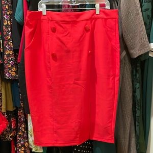 Collectif Simona red pencil skirt